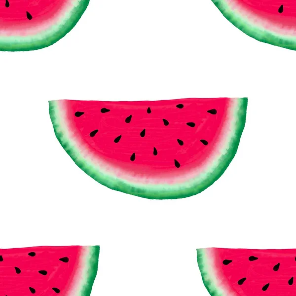 Summer fruit seamless watermelon pattern for fabrics and packaging and gifts and linens and kids and wrapping paper — Stock Photo, Image