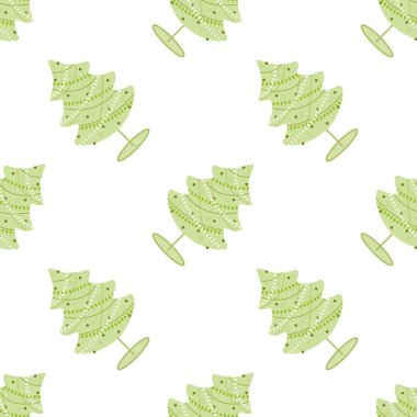 Yılbaşı hediyeleri ve kumaşlar için kusursuz noel ağacı deseni