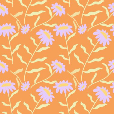 Kumaşlar, tekstil ve ambalajlar, hediyeler, kartlar, çarşaflar ve çocuklar için çiçeksiz çiçek deseni.