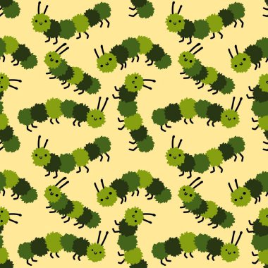 Kumaşlar, tekstil, ambalaj, hediyeler ve hobiler için kusursuz çizgi film çizimleri.