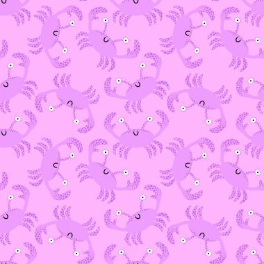 Yaz mevsiminde kumaşlar, tekstil ve ambalajlar, hediyeler, kartlar ve çarşaflar için dikişsiz yengeç deseni 