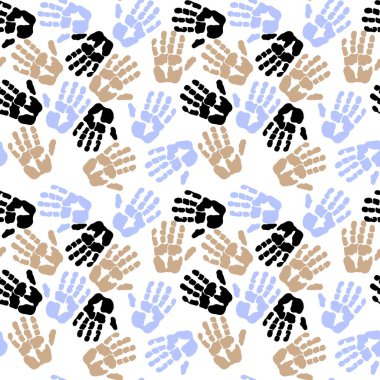 Çocuklar kumaşlar, ambalajlar, hediyeler, kartlar, çarşaflar ve ambalaj kağıtları için kusursuz el izi kalıpları.