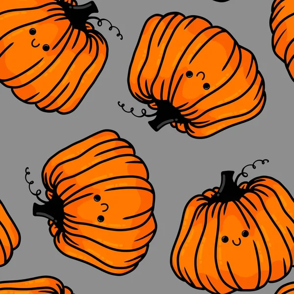 Halloween sömlösa söta pumpor mönster för textilier och förpackningar och presenter och barn och omslagspapper — Stockfoto