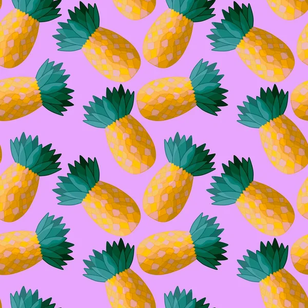 Summer seamless pineapple pattern for fabrics and textiles and packaging and gifts and cards and linens and kids — Foto Stock