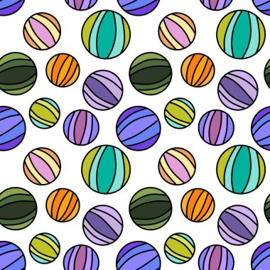 Kumaşlar, ambalajlar, hediyeler, kartlar, çarşaflar ve ambalaj kağıtları için kusursuz yaz plaj topu deseni.