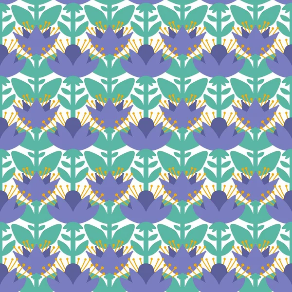 Простий квітковий безшовний геометричний квітковий візерунок для текстилю, упаковки та постільної білизни, дітей та обгорткового паперу — стокове фото