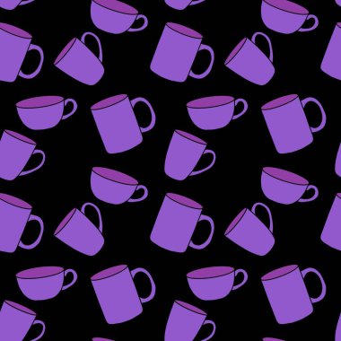 Kumaşlar, tekstil, ambalaj, hediyeler, mutfak ve çocuklar için kusursuz bardak desenli kahvaltı.