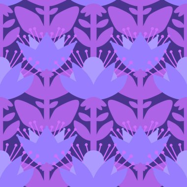 Tekstil, ambalaj, çarşaf ve çocuklar ve ambalaj kağıtları için basit, dikişsiz geometrik çiçek deseni.