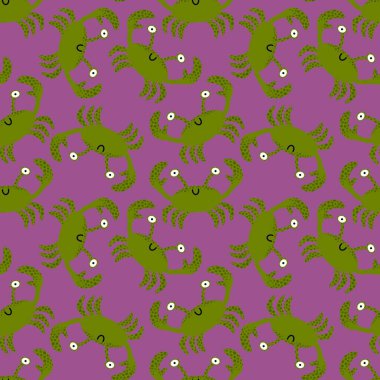 Yaz mevsiminde kumaşlar, tekstil ve ambalajlar, hediyeler, kartlar ve çarşaflar için dikişsiz yengeç deseni 