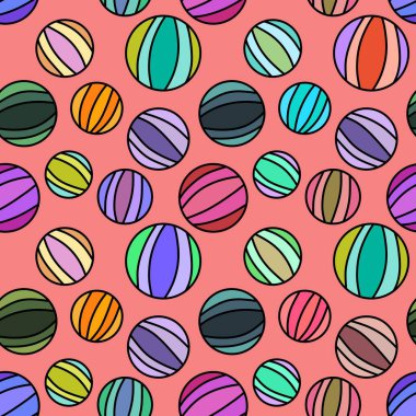 Kumaşlar, ambalajlar, hediyeler, kartlar, çarşaflar ve ambalaj kağıtları için kusursuz yaz plaj topu deseni.