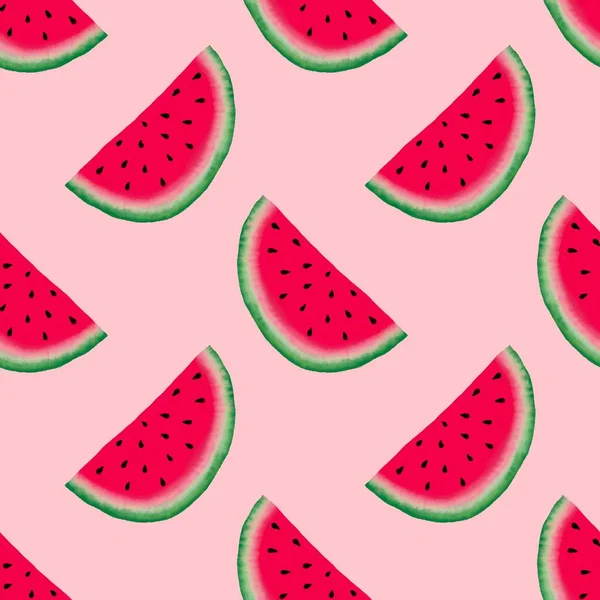 Summer fruit seamless watermelon pattern for fabrics and packaging and gifts and linens and kids and wrapping paper — Stockfoto