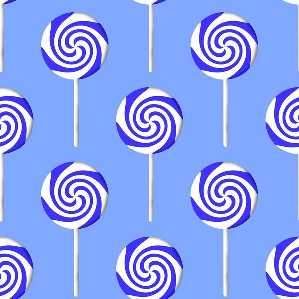 Kids cartoon seamless lollipop candy pattern for fabrics and packaging and gifts and linens and wrapping paper — 스톡 사진