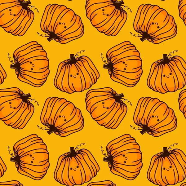 Halloween seamless cute pumpkins pattern for textiles and packaging and gifts and kids and wrapping paper