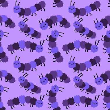 Kumaşlar, tekstil, ambalaj, hediyeler ve hobiler için kusursuz çizgi film çizimleri.