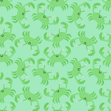 Yaz mevsiminde kumaşlar, tekstil ve ambalajlar, hediyeler, kartlar ve çarşaflar için dikişsiz yengeç deseni 