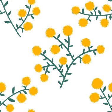 Kumaşlar, tekstil ve ambalajlar, hediyeler, kartlar, çarşaflar ve çocuklar için çiçeksiz çiçek deseni.