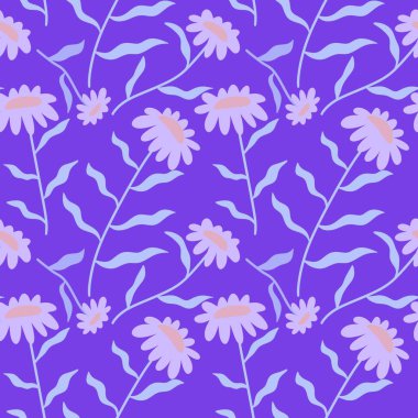Kumaşlar, tekstil ve ambalajlar, hediyeler, kartlar, çarşaflar ve çocuklar için çiçeksiz çiçek deseni.