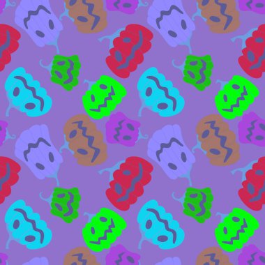 Cadılar Bayramı kumaşlar, tekstil ve ambalajlar, hediyeler, kartlar, çarşaflar ve çocuklar için kusursuz balkabağı deseni.