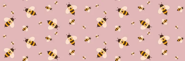 Modèle d'abeille sans couture pour enfants pour tissus et emballages et cadeaux et cartes et draps et papier d'emballage — Photo