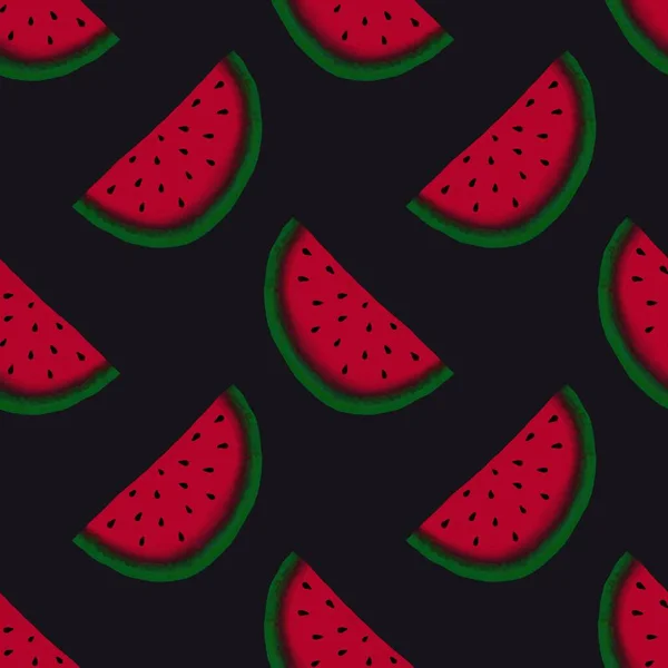 Summer fruit seamless watermelon pattern for fabrics and packaging and gifts and linens and kids and wrapping paper — Zdjęcie stockowe