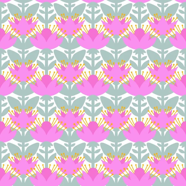 Simple floral seamless geometric flowers pattern for textiles and packaging and linens and kids and wrapping paper — Stockfoto