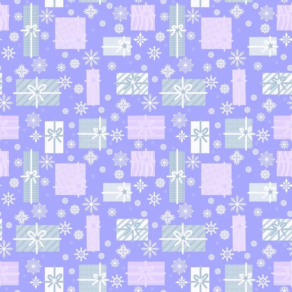 Ano Novo sem costura árvores de Natal e presentes padrão para tecidos e têxteis e embalagens e crianças e papel de embrulho — Fotografia de Stock
