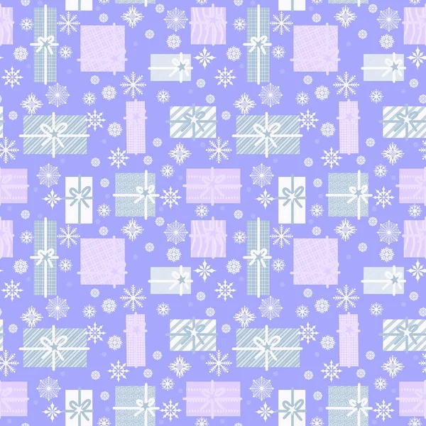 New year seamless Christmas trees and gifts pattern for fabrics and textiles and packaging and kids and wrapping paper — Stock Photo, Image