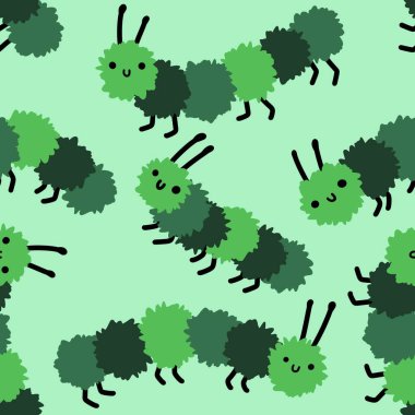 Kumaşlar, tekstil, ambalaj, hediyeler ve hobiler için kusursuz çizgi film çizimleri.