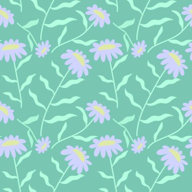 Kumaşlar, tekstil ve ambalajlar, hediyeler, kartlar, çarşaflar ve çocuklar için çiçeksiz çiçek deseni.