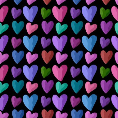 Kartpostallar, hediyeler ve kartpostallar için kalpleri olan kusursuz sevgililer günü desenleri. 