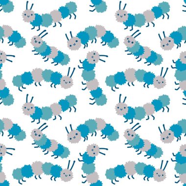 Kumaşlar, tekstil, ambalaj, hediyeler ve hobiler için kusursuz çizgi film çizimleri.