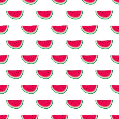 Kumaşlar, ambalajlar, hediyeler, çarşaflar, çocuklar ve ambalaj kağıtları için yaz meyvesiz karpuz deseni.
