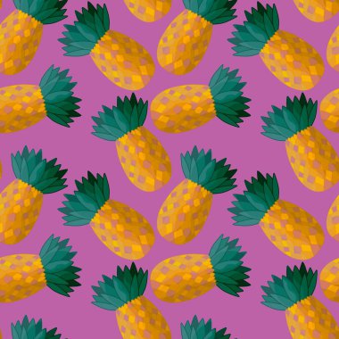 Kumaşlar, tekstil ve ambalajlar, hediyeler, kartlar, çarşaflar ve çocuklar için kusursuz ananas deseni.