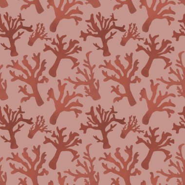 Yaz okyanusu kumaşlar, tekstil ve ambalajlar, hediyeler, kartlar, çarşaflar ve çocuklar için kusursuz mercan deseni.