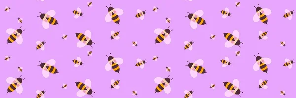 Kinder nahtlose Bienenmuster für Stoffe und Verpackungen und Geschenke und Karten und Bettwäsche und Geschenkpapier — Stockfoto