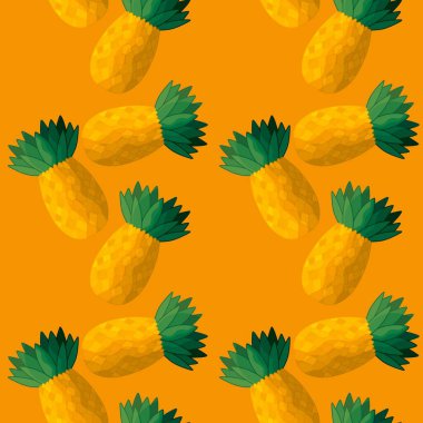 Kumaşlar, tekstil ve ambalajlar, hediyeler, kartlar, çarşaflar ve çocuklar için kusursuz ananas deseni.
