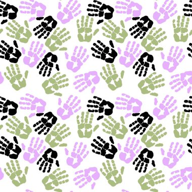 Çocuklar kumaşlar, ambalajlar, hediyeler, kartlar, çarşaflar ve ambalaj kağıtları için kusursuz el izi kalıpları.