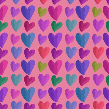 Kartpostallar, hediyeler ve kartpostallar için kalpleri olan kusursuz sevgililer günü desenleri. 