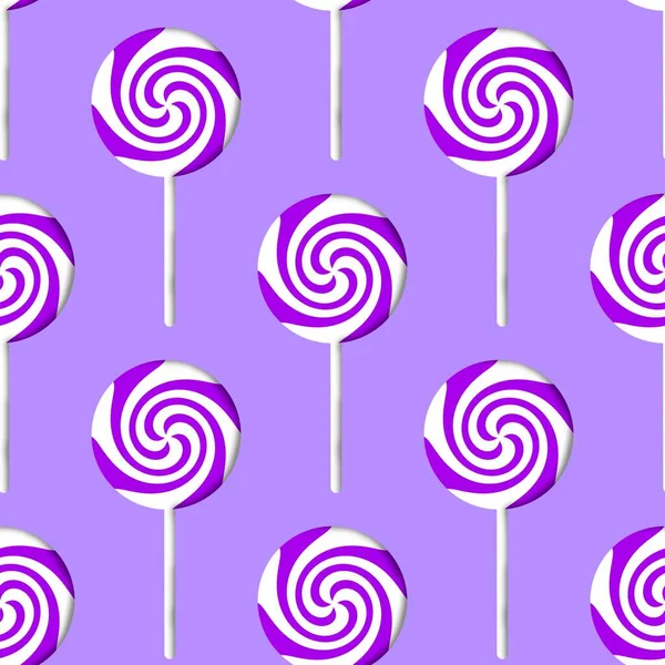 Kids cartoon seamless lollipop candy pattern for fabrics and packaging and gifts and linens and wrapping paper — Foto de Stock