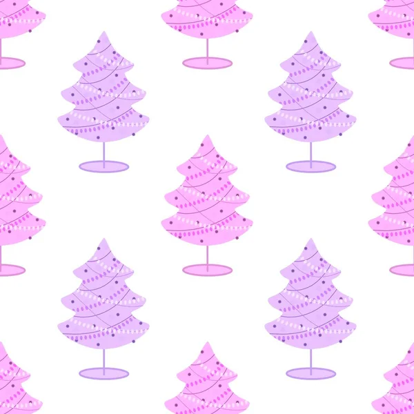 Nahtloses Christbaummuster für Neujahrsgeschenke und Stoffe — Stockfoto
