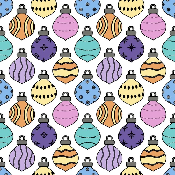 Nowy rok bez szwu Christmas tree balls wzór dla tkanin i opakowań i prezentów i pościel i dzieci — Zdjęcie stockowe