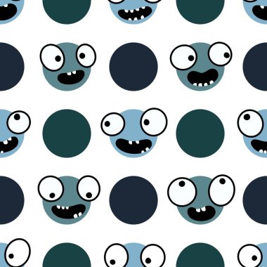 Çocuklar, tekstil, ambalaj, hediyeler, kartlar, çarşaflar ve ambalaj kağıtları için kusursuz uzaylı desenleri.