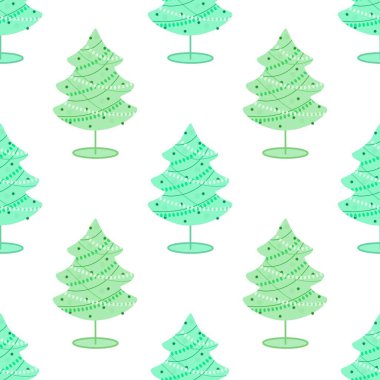 Yılbaşı hediyeleri ve kumaşlar için kusursuz noel ağacı deseni