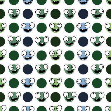 Çocuklar, tekstil, ambalaj, hediyeler, kartlar, çarşaflar ve ambalaj kağıtları için kusursuz uzaylı desenleri.