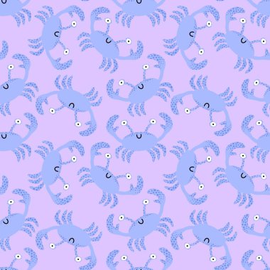 Yaz mevsiminde kumaşlar, tekstil ve ambalajlar, hediyeler, kartlar ve çarşaflar için dikişsiz yengeç deseni 