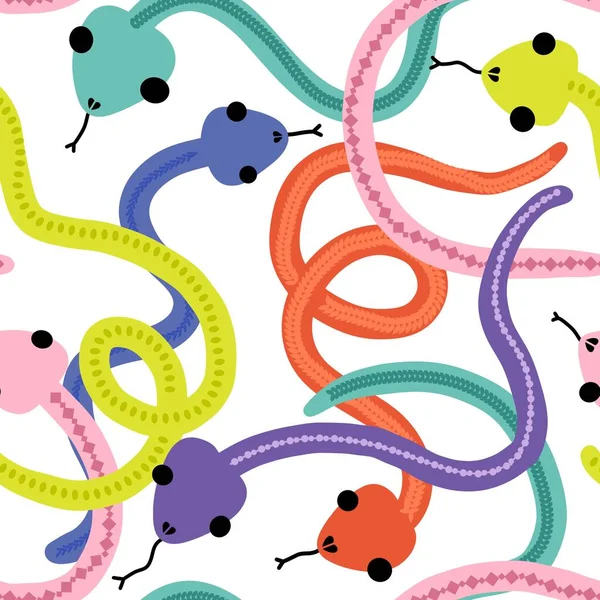 Cartoon seamless snakes pattern for textiles and packaging and gifts and cards and linens and kids and wrapping paper — Photo
