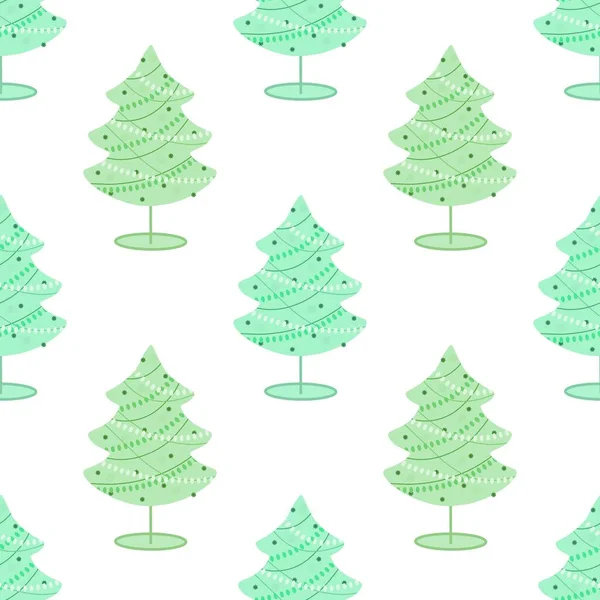 Patrón de árbol de Navidad sin costuras para regalos y telas de año nuevo — Foto de Stock