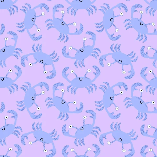 Sommarhav sömlösa krabbor mönster för tyger och textilier och förpackningar och presenter och kort och sängkläder — Stockfoto