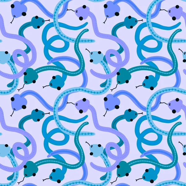 Cartoon seamless snakes pattern for textiles and packaging and gifts and cards and linens and kids and wrapping paper — Fotografia de Stock