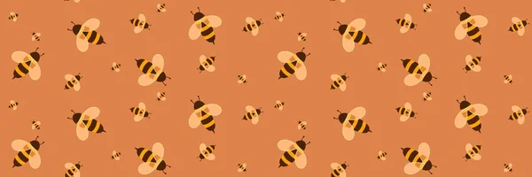 Kids seamless bee pattern for fabrics and packaging and gifts and cards and linens and wrapping paper — Stockfoto